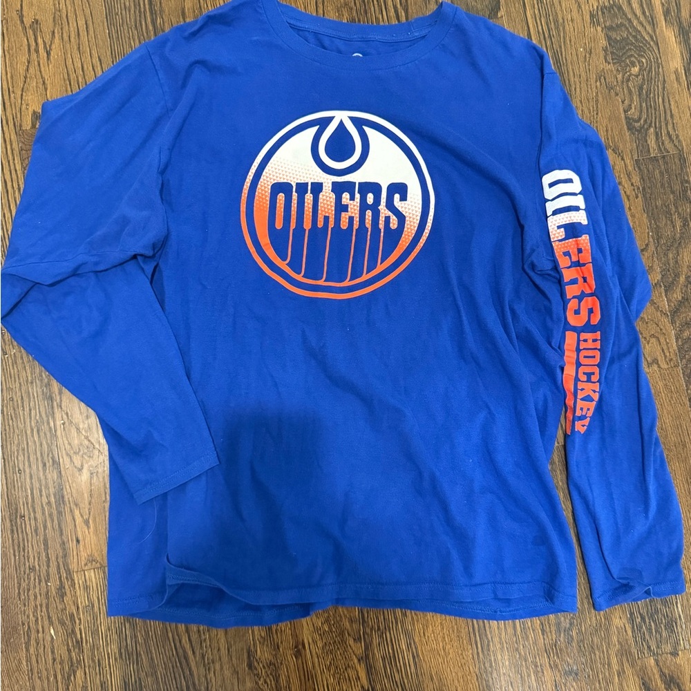 Fanatics Royal Blue Edmonton Oilers Hockey Long sleeve